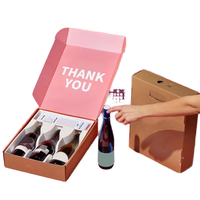 Boîtes à vin en carton de luxe recyclables personnalisées en carton ondulé avec revêtement UV pour emballage de cadeau de boisson de qualité supérieure