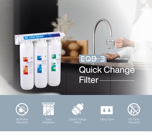 เครื่องกรองน้ำใต้ซิงค์แบบแมนนวลประสิทธิภาพสูง EQB3 พร้อมไส้กรองแบบเปลี่ยนเร็วและ 90 °   ระบบหมุนเวียนสำหรับการกรองน้ำในครัว - Product Image 2