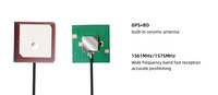 12*12mm 1575.42Mhz Active Interne GNSS Patch Céramique Antenne GPS Beidou RG178 Câble Vertical