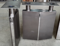 Meubles de maison de luxe miroir argent inoxydable Restaurant marbre granit Tables à manger pieds
