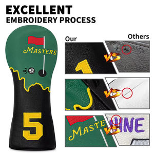 Funda Protectora para Cabeza de Driver de Golf Personalizada con Logotipo <span class=keywords><strong>Masters</strong></span>, Ajustable, de Cuero PU, con Patrón de Bandera, Cierre Elástico, Etiqueta Trasera, Impermeable - Product Image 6