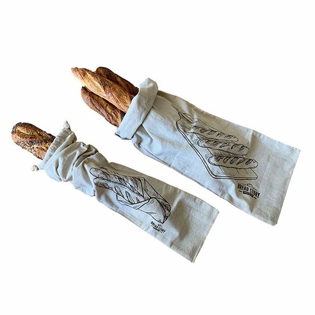 Linen Bread Bags for Artisan Homemade Bread - Reusable Food Storage - Baguette, Sandwich, and Boule Loaf Size Drawstring Bread
