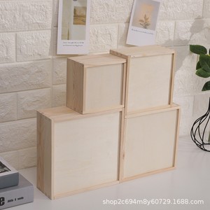 Solid Wood <b>Storage</b> <b>Box</b> Rectangle Natural Color Covered <b>Drawer</b> Style Packaging <b>Box</b> For Gift Souvenir - Product Image 4