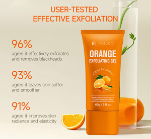 <span class=keywords><strong>Gel</strong></span> <span class=keywords><strong>exfoliant</strong></span> purifiant à l'orange personnalisé OEM avec vitamine C et AHA, nettoyant en profondeur les pores, gommage visage et corps pour points noirs et peau terne - Product Image 4