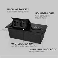 Nouvelle prise de bureau escamotable standard UE tendance, double prise allemande avec plaque de charge sans fil rapide 15W