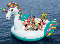 Vente en gros 1moq 5.9m 10 personnes Grand flotteur gonflable pour piscine licorne