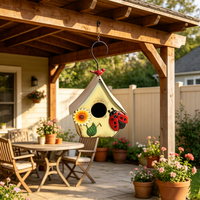 Nouvelle Niche à Oiseaux Décorative en Métal Étanche Populaire, Artisanat en Fer pour Jardin Extérieur et Cour Arrière
