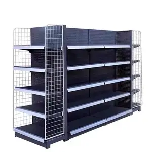 Custom display racks commercial shelves for grocery store double-sided metal gondola shelf retails racks pharmacy drugs supplier