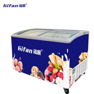 Congélateur à glace à <span class=keywords><strong>double</strong></span> température avec <span class=keywords><strong>porte</strong></span> coulissante en verre, équipement de réfrigération alimentaire, produit de supermarché, vente directe d'usine - Product Image 2