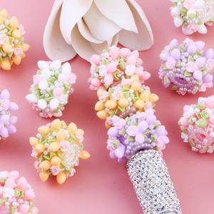 New Arrival Painted Irregular Pearl Flower Ball Shiny Lucite Mixed <b>Colorful</b> Loose Diy Fancy <b>Beads</b> for Pen Bracelet Making - Product Image 4