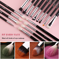 Beii B30 Ensemble professionnel de 30 pinceaux de maquillage avec manche en bois noir, ensemble de pinceaux de maquillage de luxe, poils de chèvre naturels, marque privée