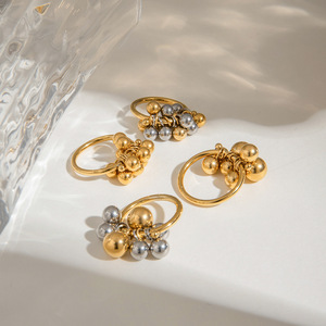 Anillos de Moda en Oro y Plata con Forma de Bola, Diseño Geométrico, Joyería Unisex para Regalo - Product Image 3