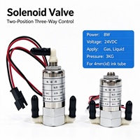 Vanne solénoïde 2/3 voies 24VDC 8W usinée CNC pour liquides et gaz, vanne électronique pour imprimante jet d'encre à solvant Witcolor Gongzheng Flora