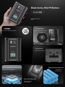 YINCHEM Yingchen Blade 99 カメラ Vマウント充電式バッテリー フィルライト ミラーレスカメラ/スマホ/コンピューターモニター用 ブラック/グレー - Product Image 3