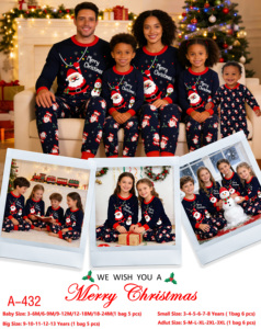Conjunto de Roupas de Natal 2026 com Novo Design, Pijamas de Algodão Puro para Pais e Filhos, Manga Longa, Estampa de Desenho Animado, Atacado - Product Image 2