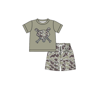 BSSO1585 RTS Tenues pour petit garçon, imprimé camouflage, vente en gros pour enfants, ensemble pour enfant en bas âge, manches courtes - Product Image 5