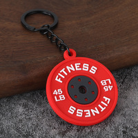 Porte-clés créatif 3D en forme de disque de musculation, mini pendentif de sac pour les amateurs de gym, breloque de sport fitness pour cadeau promotionnel en gros