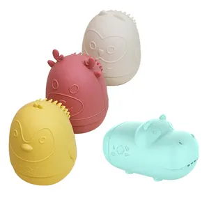 실리콘 목욕 장난감 짜기 및 분출 내구성 실리콘 동물 욕조 장난감