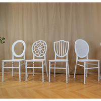 Chaise de banquet extérieure en plastique Flower World H657, design moderne et minimaliste, non pliable, pour mariages et réceptions, directement de l'usine.