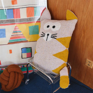 Neuankömmling Funny <span class=keywords><strong>Cat</strong></span> Mikro faser garn Super Cosy Strick kissen bezug für Home Decoration PR - Product Image 3