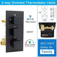 Ensemble de douche thermostatique de luxe en laiton brossé pour villa, avec pommeau de douche pluie de 12 pouces, 4 jets latéraux, douchette à main et fixation murale