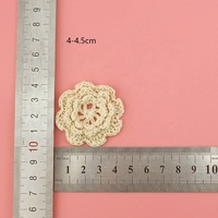 Applique florale brodée multi-couches en coton, crochetée à la main, blanc abricot, accessoires DIY pour vêtements, robes d'enfants, décoration de sacs et de coiffures