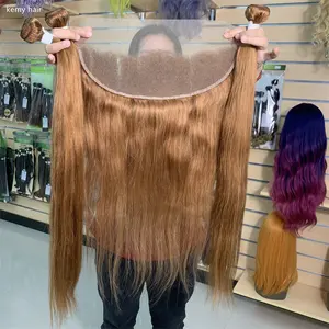 Kemy extensões de cabelo brasileiro, liso, pacotes de extensões coloridas para cabelo jovem, menina, fornecedor