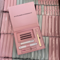 Private Label Faux Vison Diy Lashes Extensions Kit Fournitures Cachemire Fluffy Cluster Lashes Kit En Gros