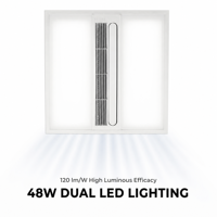 Ventilateur de plafond CRLF6060 600x600mm avec éclairage LED double 48W + ventilation, moteur DC sans balais 25W, montage encastré ultra-plat 95mm