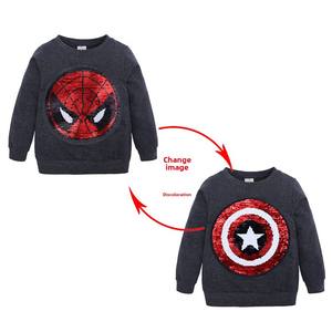 <span class=keywords><strong>T</strong></span>-<span class=keywords><strong>shirt</strong></span> à manches longues réversible à paillettes pour enfants Tales pour garçons Top décontracté à col rond avec motif de dessin animé Sweat-<span class=keywords><strong>shirt</strong></span> pour enfants - Product Image 6