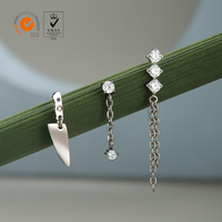 Giometal ASTM F136 Titane, Piercing Labret d'oreille Trident Machette à lame mobile, Embouts sans filetage pour Conch, Helix, Tragus, Bijou corporel