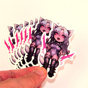 מותאם אישית decals למות ויניל אנימה חמוד מדבקות ילדה שחורה דקורטיבית קריקטורה טלפון נייד מדבקה - Product Image 3