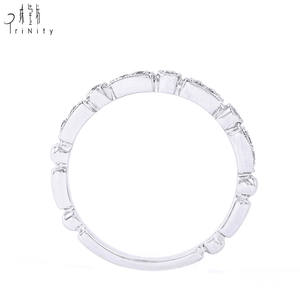 แหวนเพชรแท้คุณภาพสูงแบบซ้อนได้ ดีไซน์สวยงาม วัสดุทองคำขาว 18K แท้ สำหรับเป็นของขวัญผู้หญิง - Product Image 5