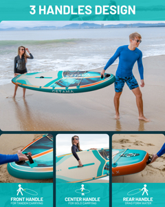 กระดานซับแบบเป่าลมคุณภาพสูง PF OEM แบบกำหนดเอง ขนาด 11'6"*35"*6" สำหรับพายตกปลาในทะเลน้ำลึก รุ่น CT10 Sup-board 12'6 - Product Image 6