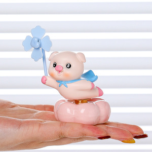 Jouet éolienne animale mignonne en résine, style dessin animé, décoration de bureau pour enfants et adultes, cadeau anti-stress - Product Image 4