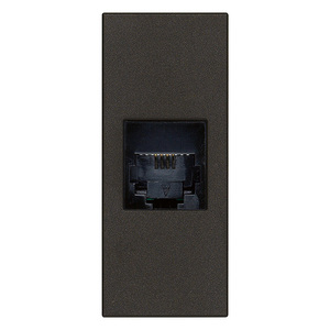Plaque murale noire RJ11 6+4 prises pour connexion téléphonique - Product Image 1