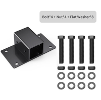 Receptor de enganche de 2 pulgadas para cucharón de tractor, receptor de enganche de remolque de 2 pulgadas, enganche de remolque Clase 3 con orificios, funciona bien para cucharón de tractor