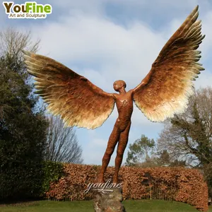 户外花园高品质装饰金属天使翅膀雕塑雕像