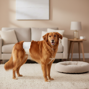 Pañales Blancos para Perros Grandes, Pañales Suaves de Alta Calidad para Mascotas, Pañales Desechables para Cachorros Machos, Pantalones de Entrenamiento Desechables para Mascotas - Product Image 1