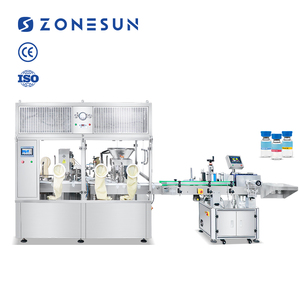 ZONESUN ZS-AFCL9 Volledig Automatische Servo Vloeistof Hoge-Snelheid Vials Vullen, Afdekken en Etiketteren Afvullijn Met Laminar Flow Kap - Product Image 1