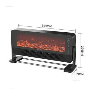 Lampes à flamme LED décoratives avec chauffage, ventilateur chaud, simulation de flamme, télécommande, cheminée électrique murale ou au sol - Product Image 3