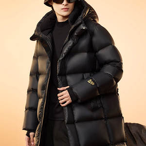 Chaud coupe-vent solide unisexe veste d'hiver décontracté avant fermeture éclair femmes longue doudoune confortable poche manteaux équestres - Product Image 5