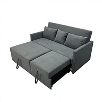 Canapé-lit 3 places en velours technologique, pliable, avec sommier escamotable, éponge haute densité, style minimaliste moderne, structure en bois massif, rangement intégré, idéal appartement
