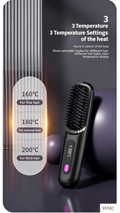 Plancha de pelo multifuncional portátil tipo peine caliente para el hogar, para alisar y rizar el cabello - Product Image 5