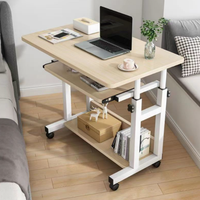 Table de lit d'hôpital en bois massif réglable, bureau pivotant, bureau d'étude, fonctions latérales, bureau debout mobile multifonction moderne