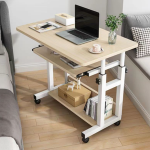 Mesa de Hospital Ajustable de Madera Maciza, Escritorio Giratorio para Oficina, Funciones de Estudio, Escritorio Móvil Multifuncional Moderno - Product Image 5