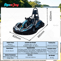Kart électrique ApexJoy NOVA Spark 1000W à double moteur pour enfants, 35 km/h, 54V 8Ah, autonomie 50 km, carrosserie moulée, certifié CE, location pour divertissement
