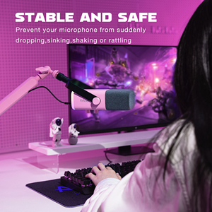 ห้าสิบ <span class=keywords><strong>BM88</strong></span> ° ขาตั้งไมโครโฟนแบบปรับได้รายละเอียดต่ำขาตั้งโลหะสไตล์ตั้งโต๊ะพร้อมแขนบูมอลูมิเนียมที่ทนทาน - Product Image 4