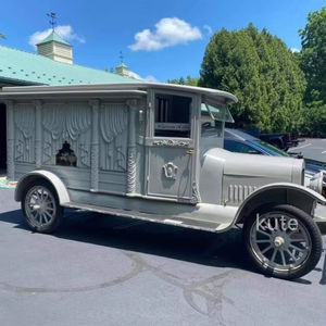 Voiture funéraire électrique de style rétro classique vintage, limousine funéraire antique, véhicule de transport de cercueil alimenté par batterie - Product Image 1