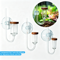Compteur de bulles transparent pour plantes d'aquarium avec ventouse, diffuseur de CO2 pour aquarium